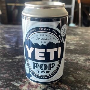 Yeti Pop Top Can - Blue and Silver